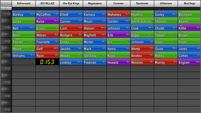 PrimeTime Draft digital draft board design